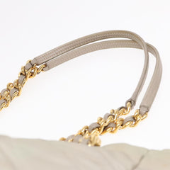 Prada Chain Front Zip Tote Quilted Tessuto