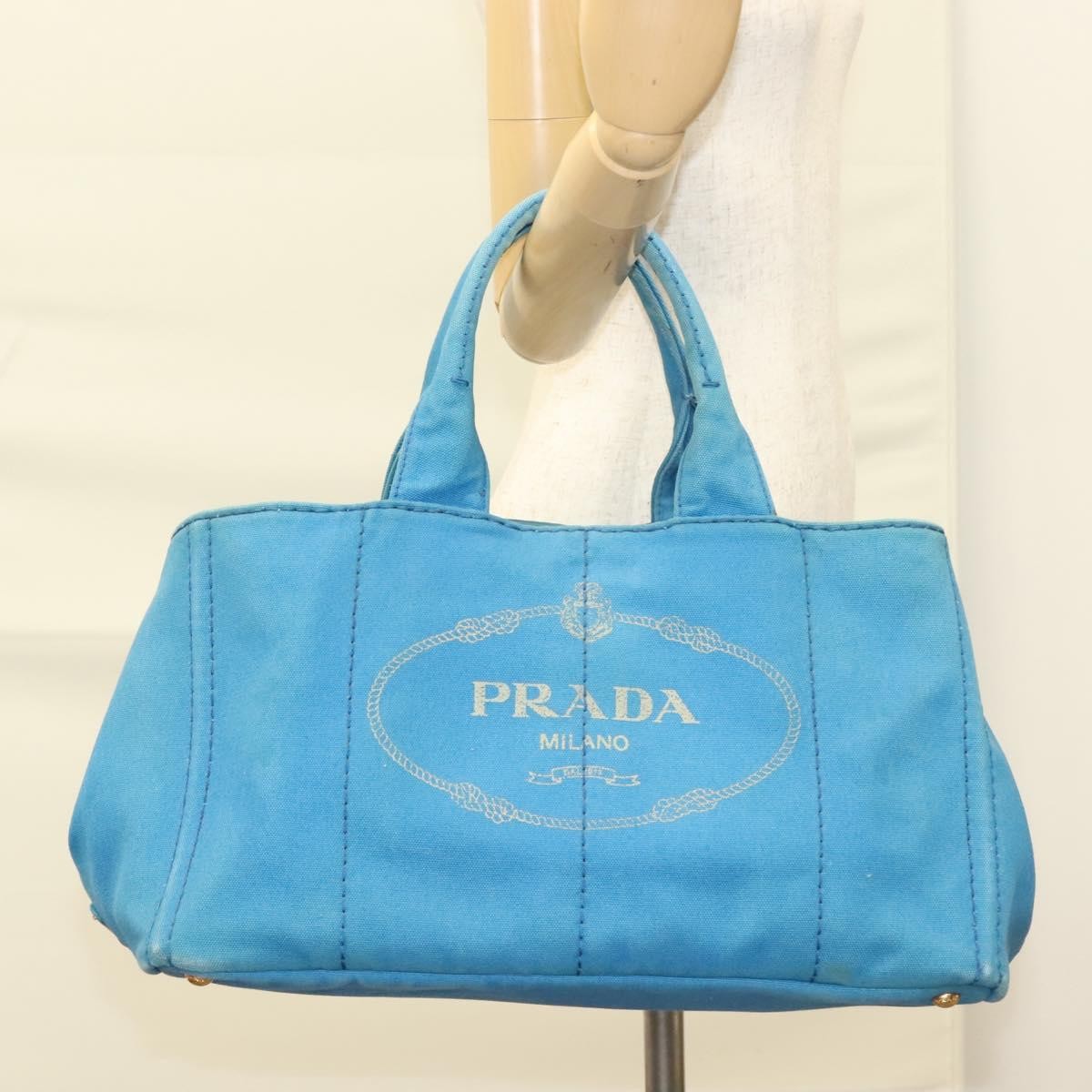 Prada Canapa Convertible Tote Canvas
