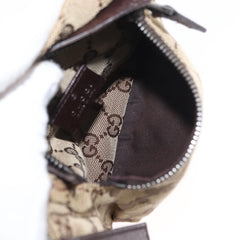 Gucci Vintage Double Belt Bag GG Canvas with Leather