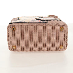 Prada Comic Basket Bag Wicker with Applique