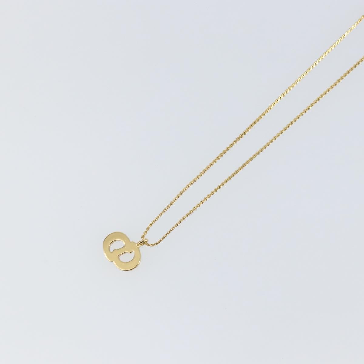 Christian Dior CD Pendant Necklace Metal and Crystals