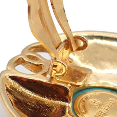 Chanel Vintage CC Round Button Clip-On Earrings Metal