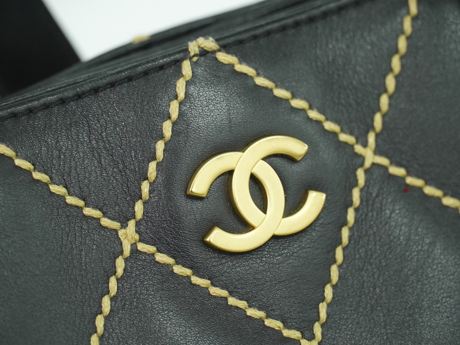 Chanel Surpique Tote Quilted Leather