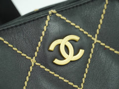 Chanel Surpique Tote Quilted Leather