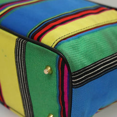 Versace Vanity Hand Bag Canvas and Leather