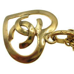 Chanel CC Heart Pendant Necklace Metal