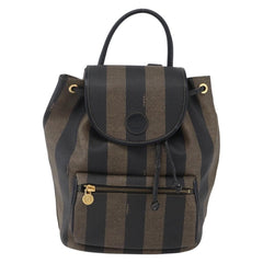 Fendi Pequin Front Pocket Backpack Coated Canvas