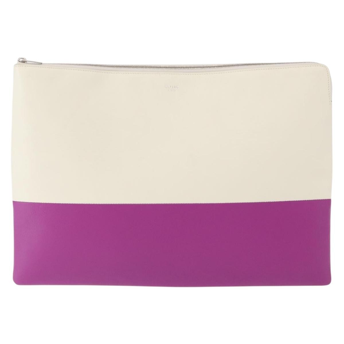 Celine Bicolor Solo Clutch Leather