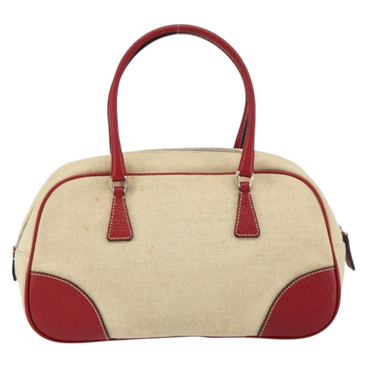 Prada Bowler Bag Canvas with Leather