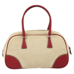 Prada Bowler Bag Canvas with Leather