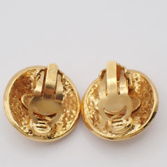 Chanel Vintage Round CC Clip-On Earrings Metal