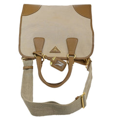 Prada Convertible Tote Canvas and Saffiano Leather