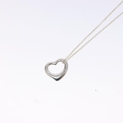Tiffany & Co. Elsa Peretti Open Heart Pendant Necklace Sterling Silver