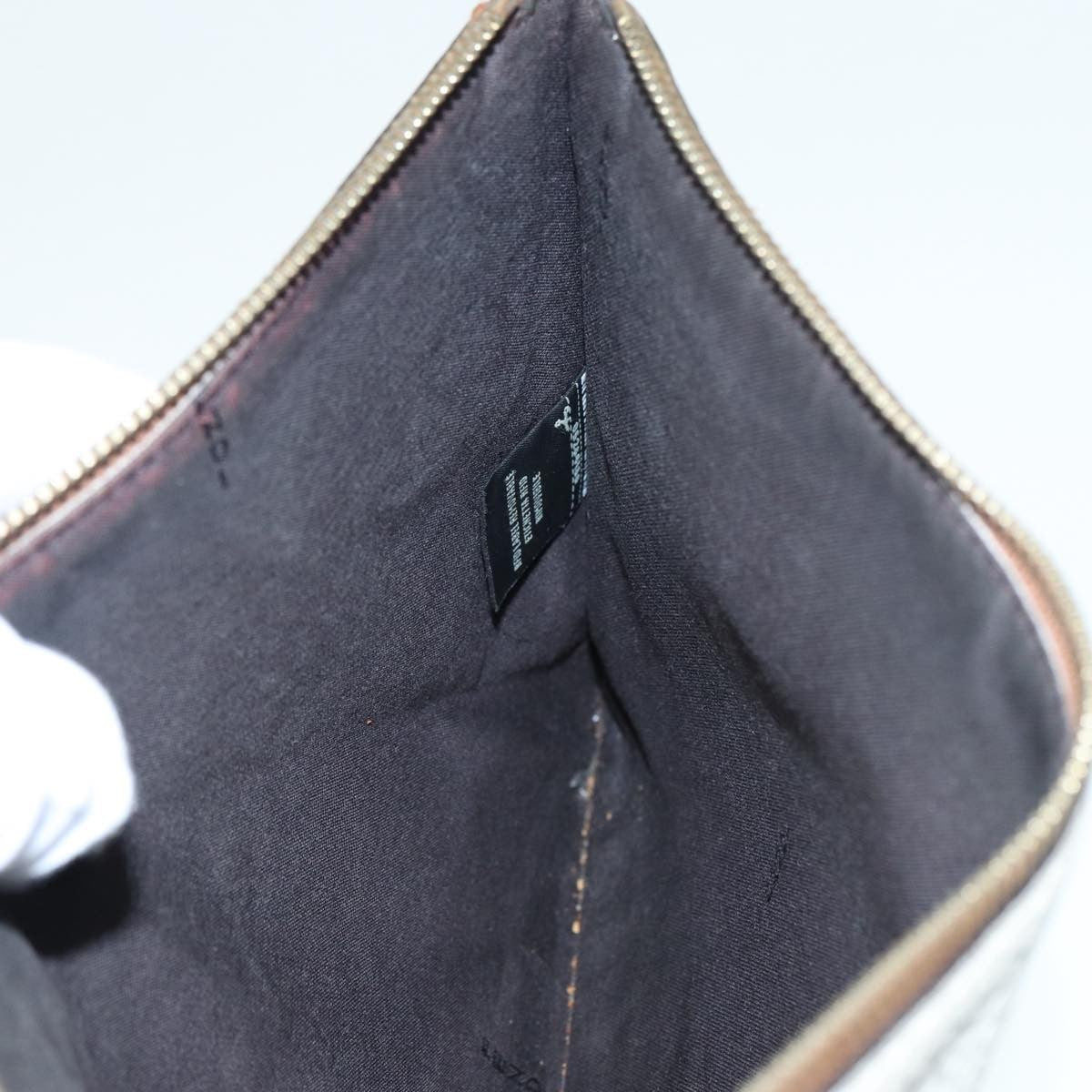 Fendi Mania Logo Zip Pouch Inlaid Leather