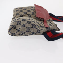 Gucci Vintage Double Belt Bag GG Canvas with Leather