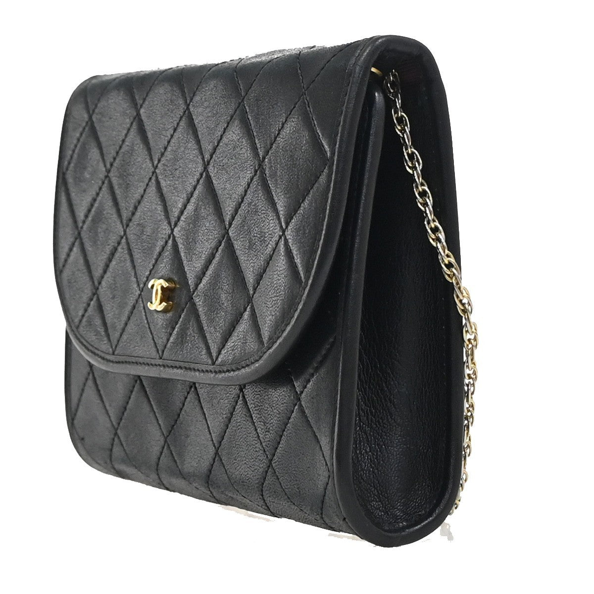 Chanel Vintage Round Flap Bag Quilted Lambskin