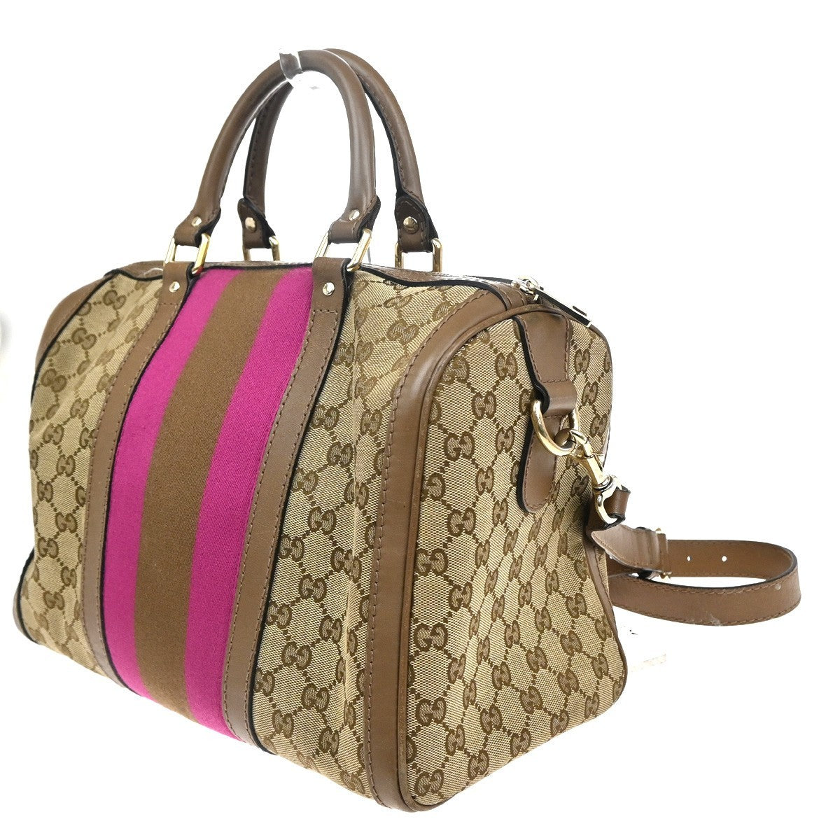 Gucci Vintage Web Boston Bag GG Canvas