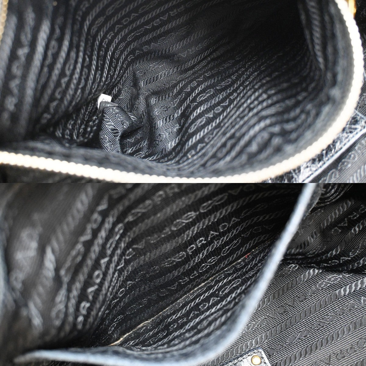 Prada Front Pocket Convertible Tote Leather