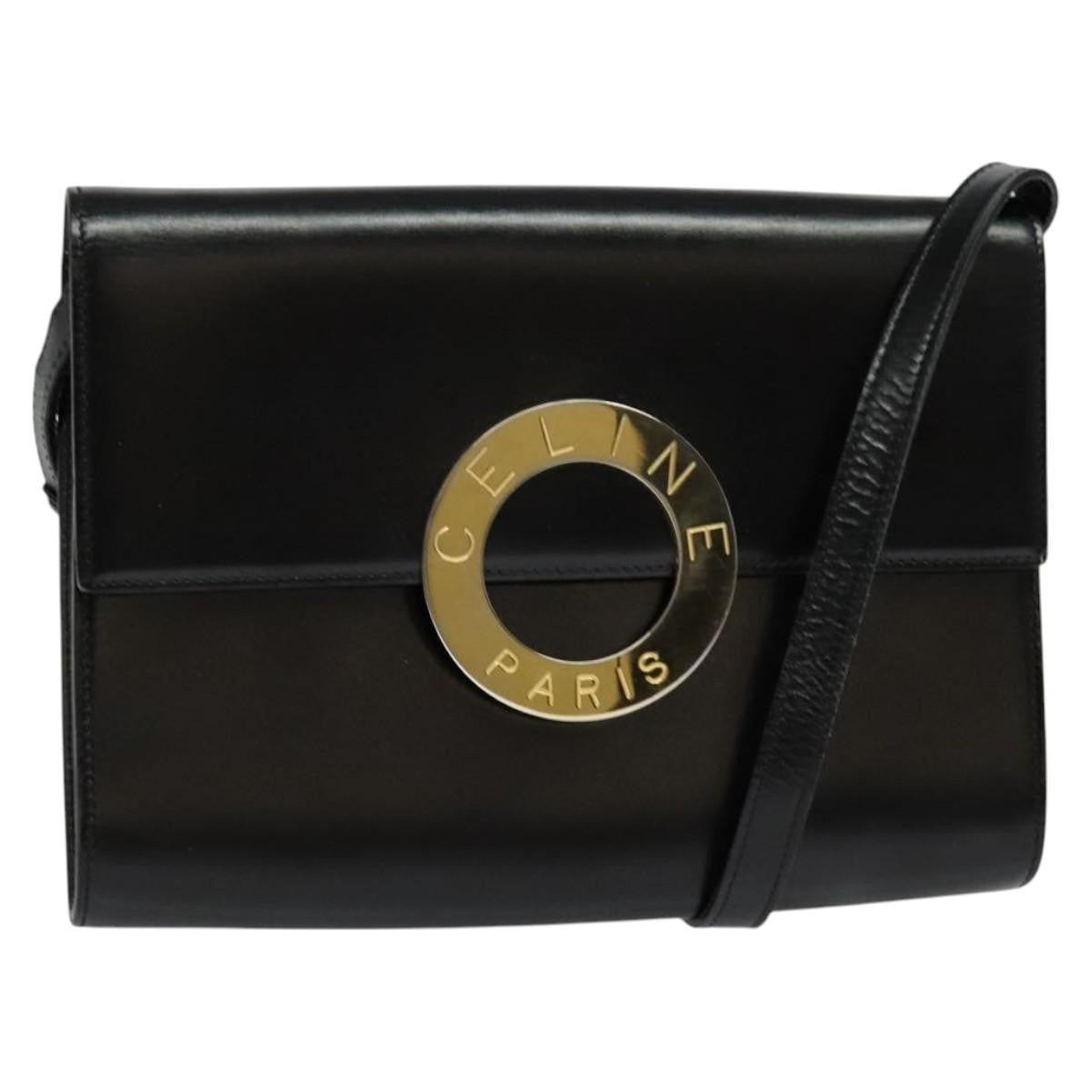 Celine Vintage Circle Logo Crossbody Bag Leather