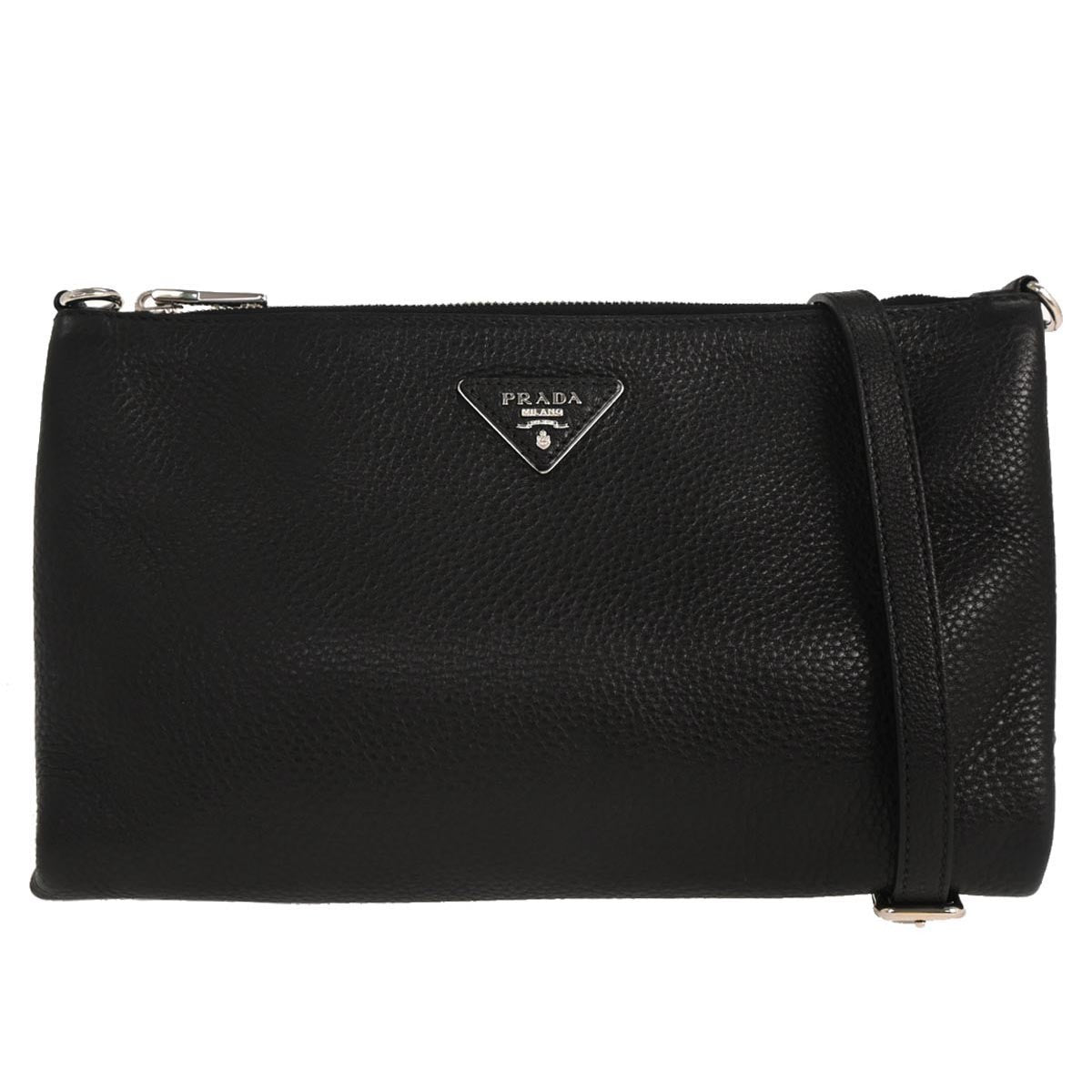 Prada Flat Zip Crossbody Bag Vitello Daino