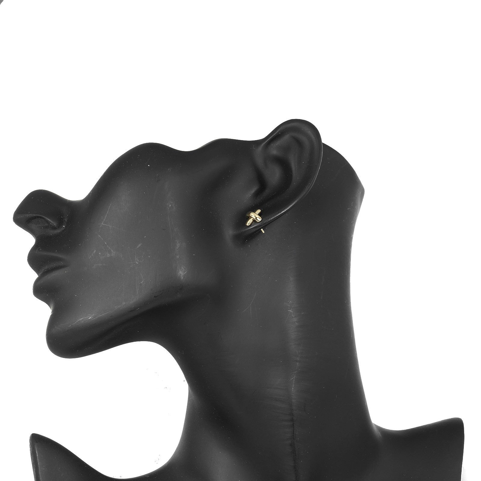 Tiffany & Co. Cross Stitch Stud Earrings 18K Yellow Gold