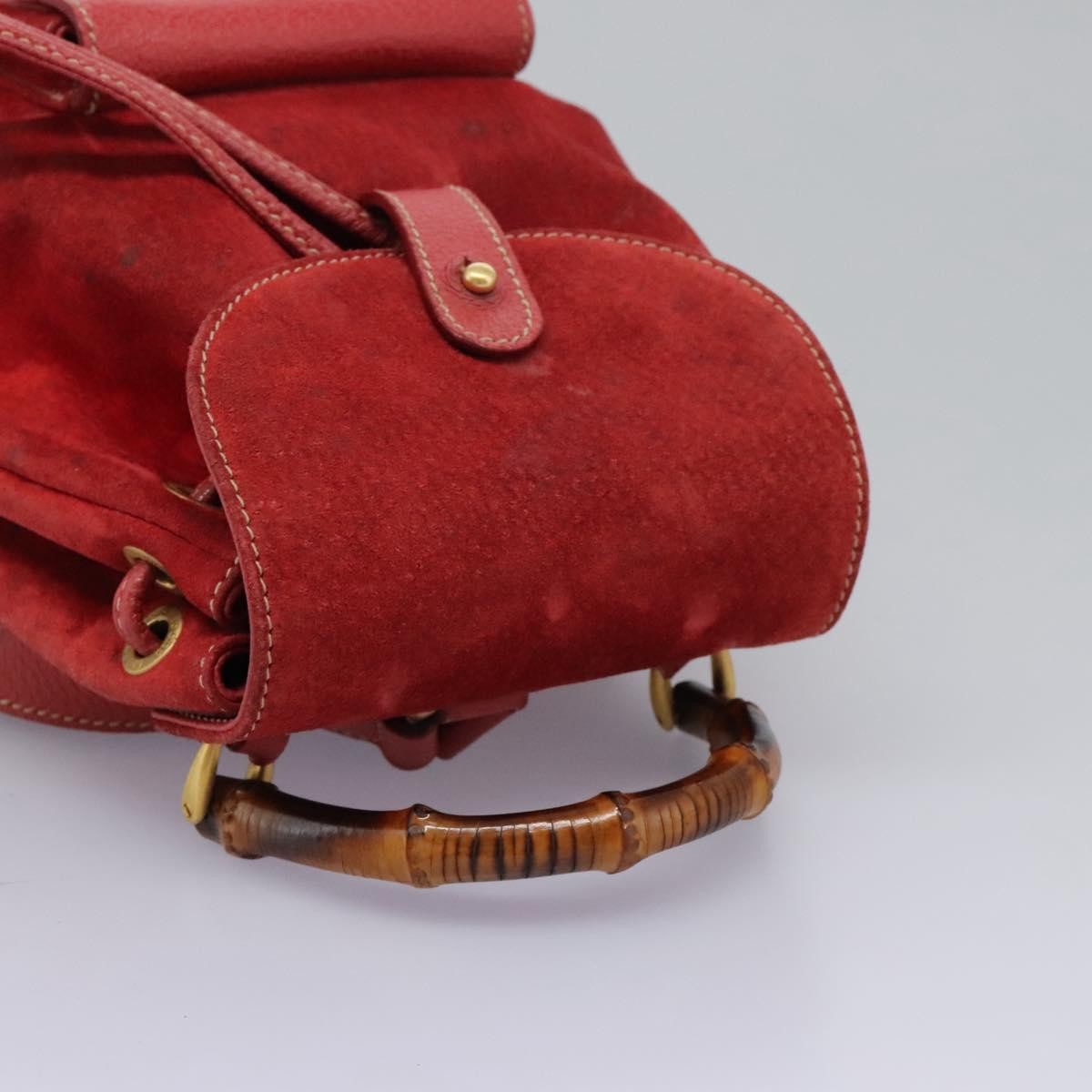 Gucci Vintage Bamboo Backpack Suede
