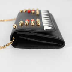 Fendi Monster Wallet on Chain Studded Leather