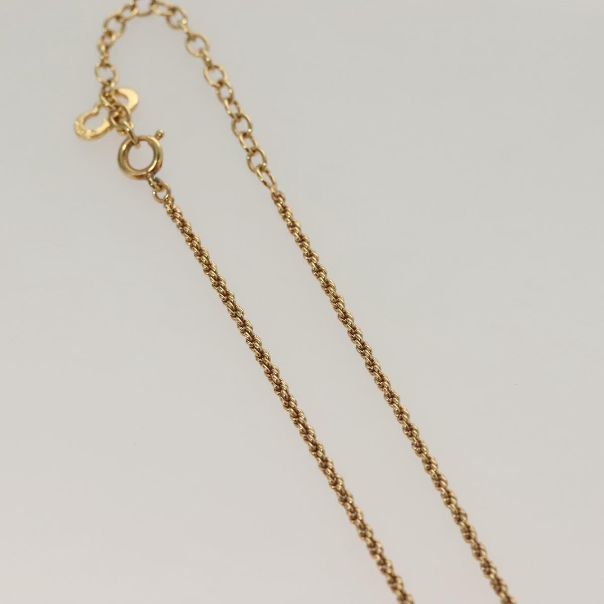 Christian Dior Vintage Logo Round Pendant Necklace Metal