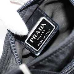 Prada Front Zip Convertible Flat Messenger Tessuto with Leather