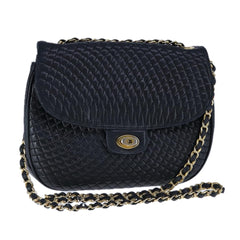 Bally Vintage Chain Shoulder Bag Quilted Leather