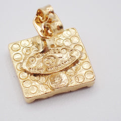 Chanel CC Square Stud Earrings Metal with Enamel