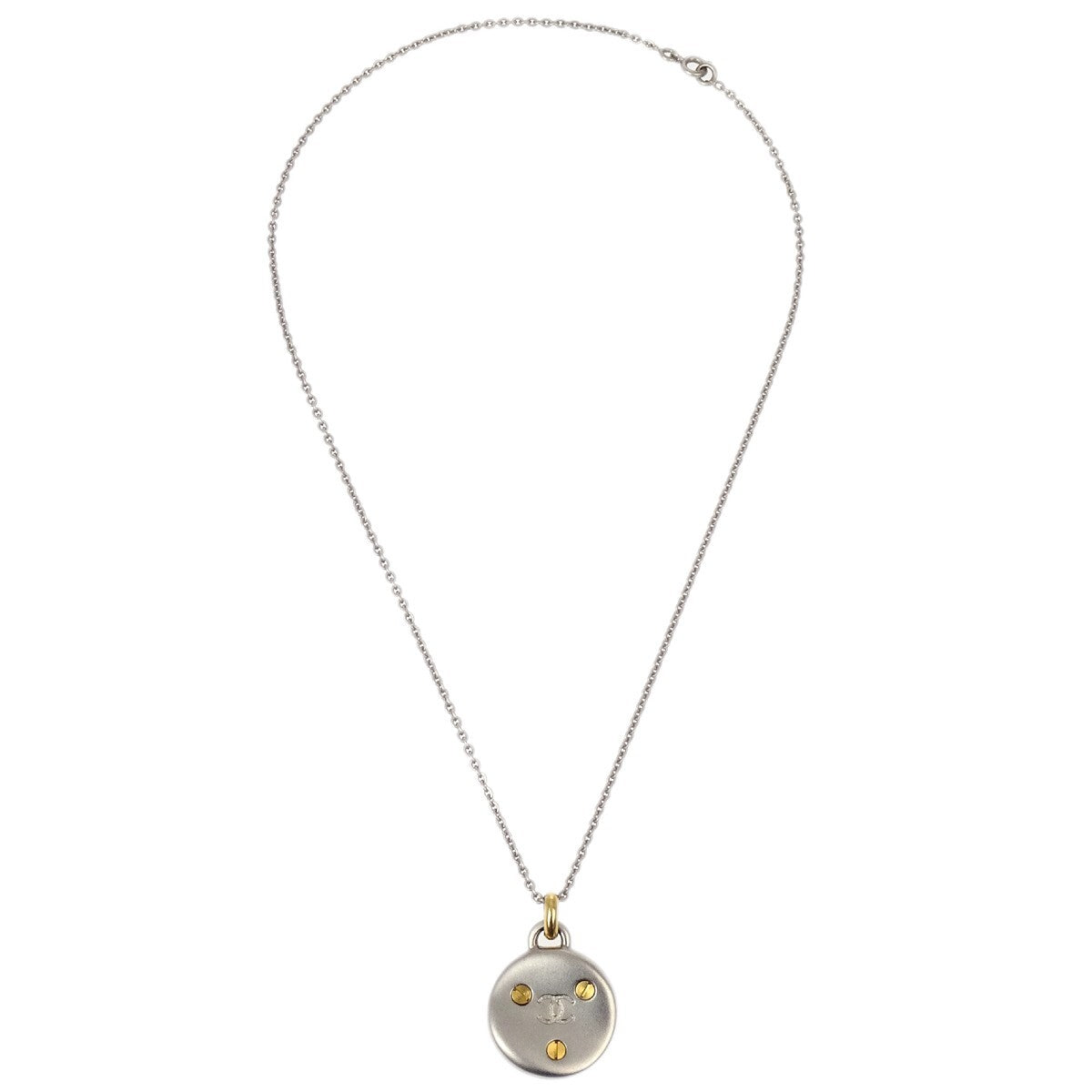 Chanel Medallion Pendant Necklace Metal