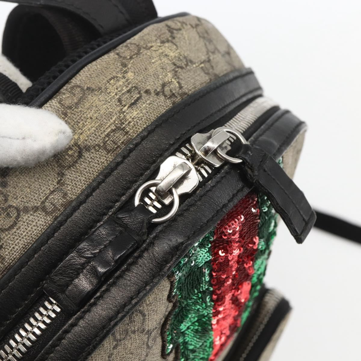 Gucci Zip Pocket Backpack Embellished GG Coated Canvas
