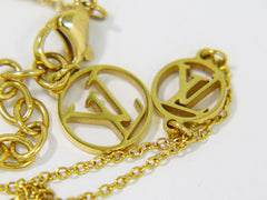 Louis Vuitton Nanogram Name Tag Pendant Necklace Metal