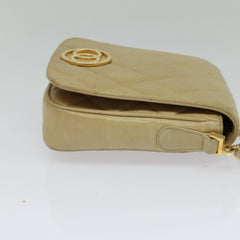 Chanel Logo Chain Shoulder Bag Leather