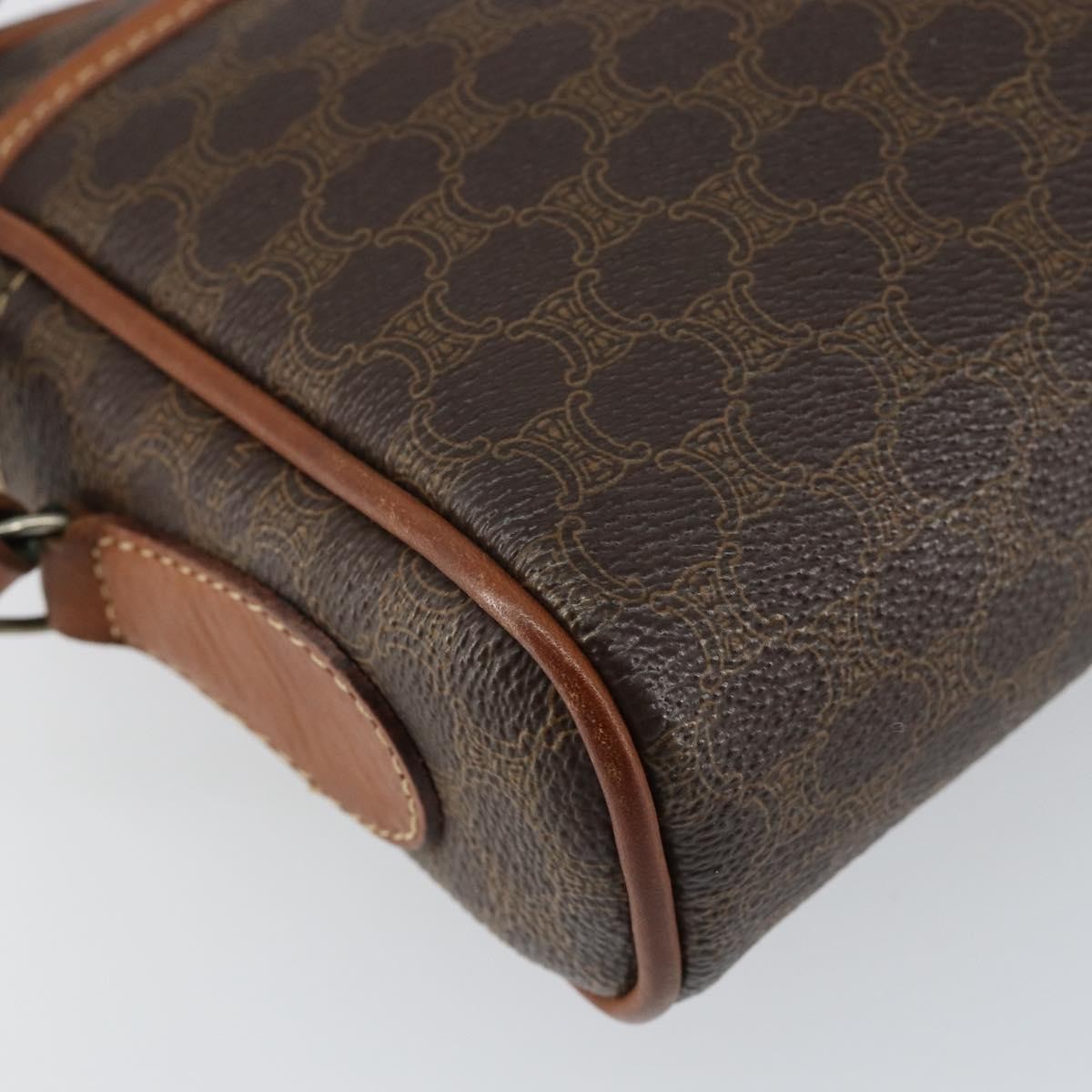 Celine Vintage Macadam Shoulder Bag Canvas and Leather