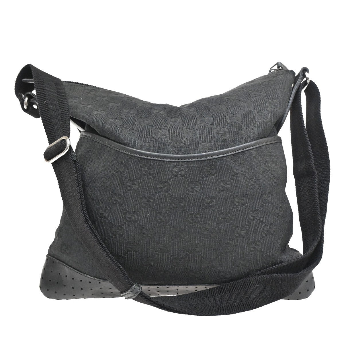 Gucci Zip Messenger GG Canvas with Perforated Leather