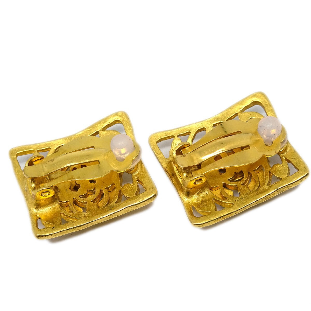 Chanel Vintage Square CC Earrings Metal