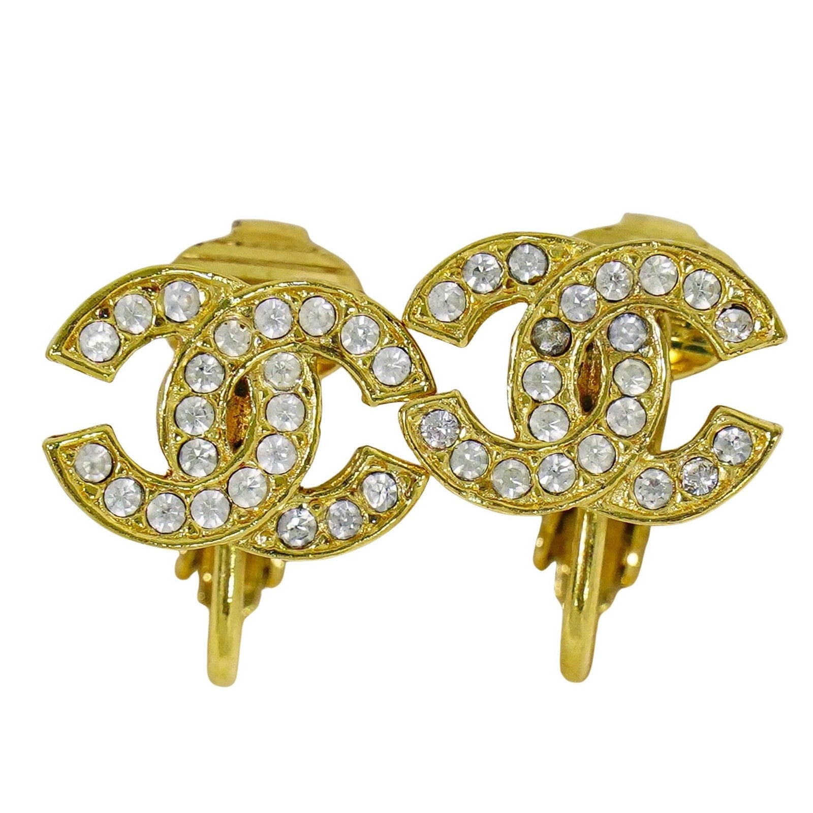 Chanel Vintage CC Clip-On Earrings Metal