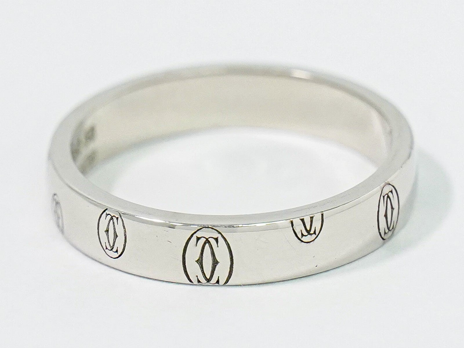 Cartier C de Cartier Happy Birthday Band Ring 18K White Gold