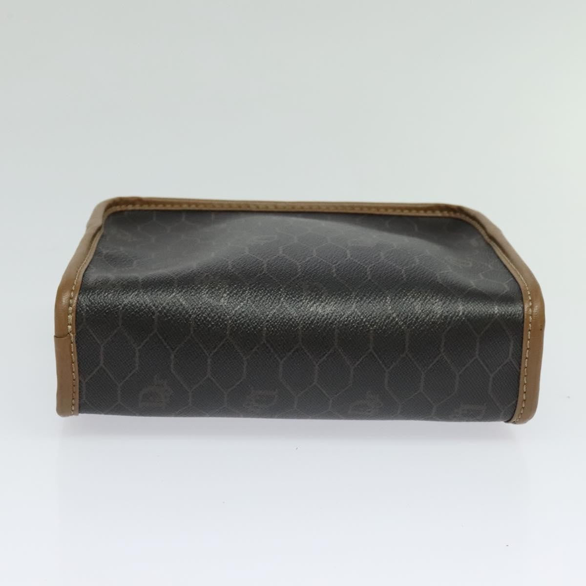 Christian Dior Vintage Honeycomb Zip Pouch Canvas and Leather