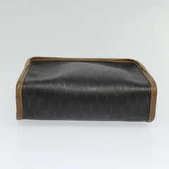 Christian Dior Vintage Honeycomb Zip Pouch Canvas and Leather