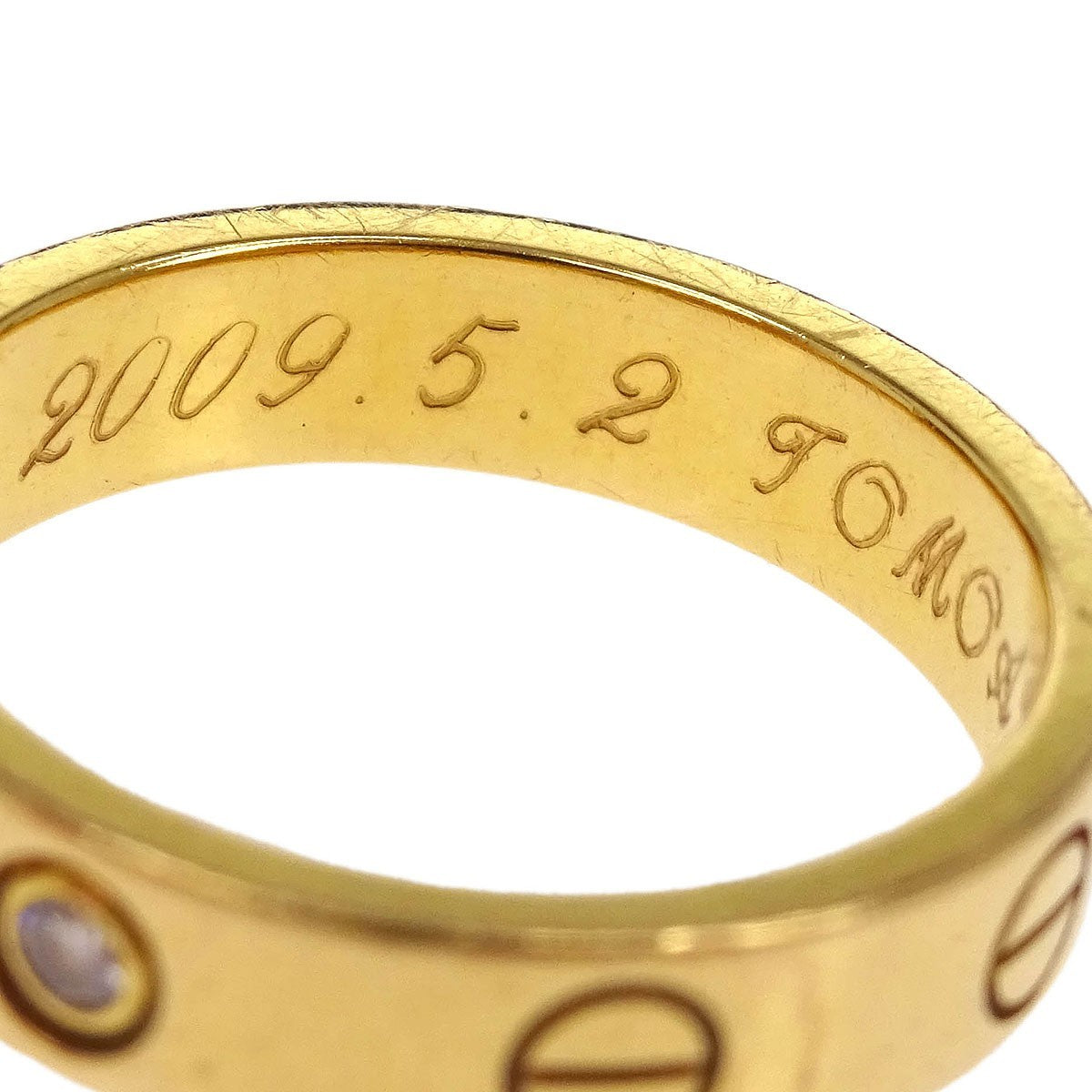 Cartier Love Wedding Band 1 Diamond Ring 18K Rose Gold with Diamond