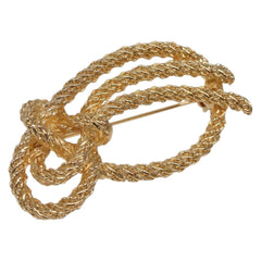 Christian Dior Vintage Logo Bow Safety Pin Brooch Metal