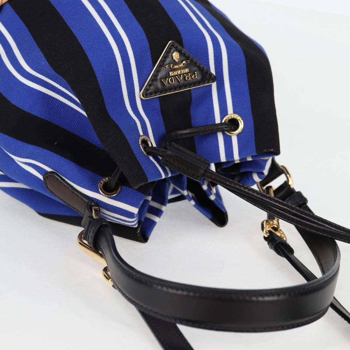 Prada Drawstring Bucket Bag Canvas and Wicker