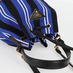 Prada Drawstring Bucket Bag Canvas and Wicker