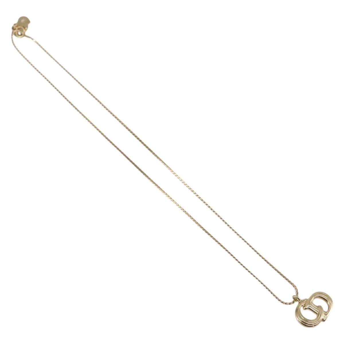 Christian Dior CD Pendant Necklace Metal