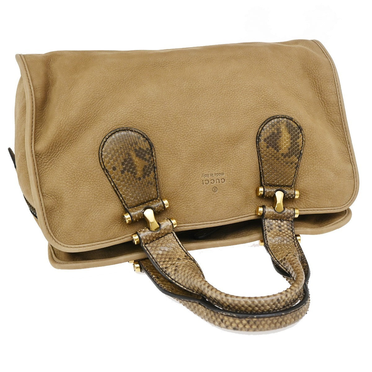 Gucci Twice Satchel Nubuck with Python