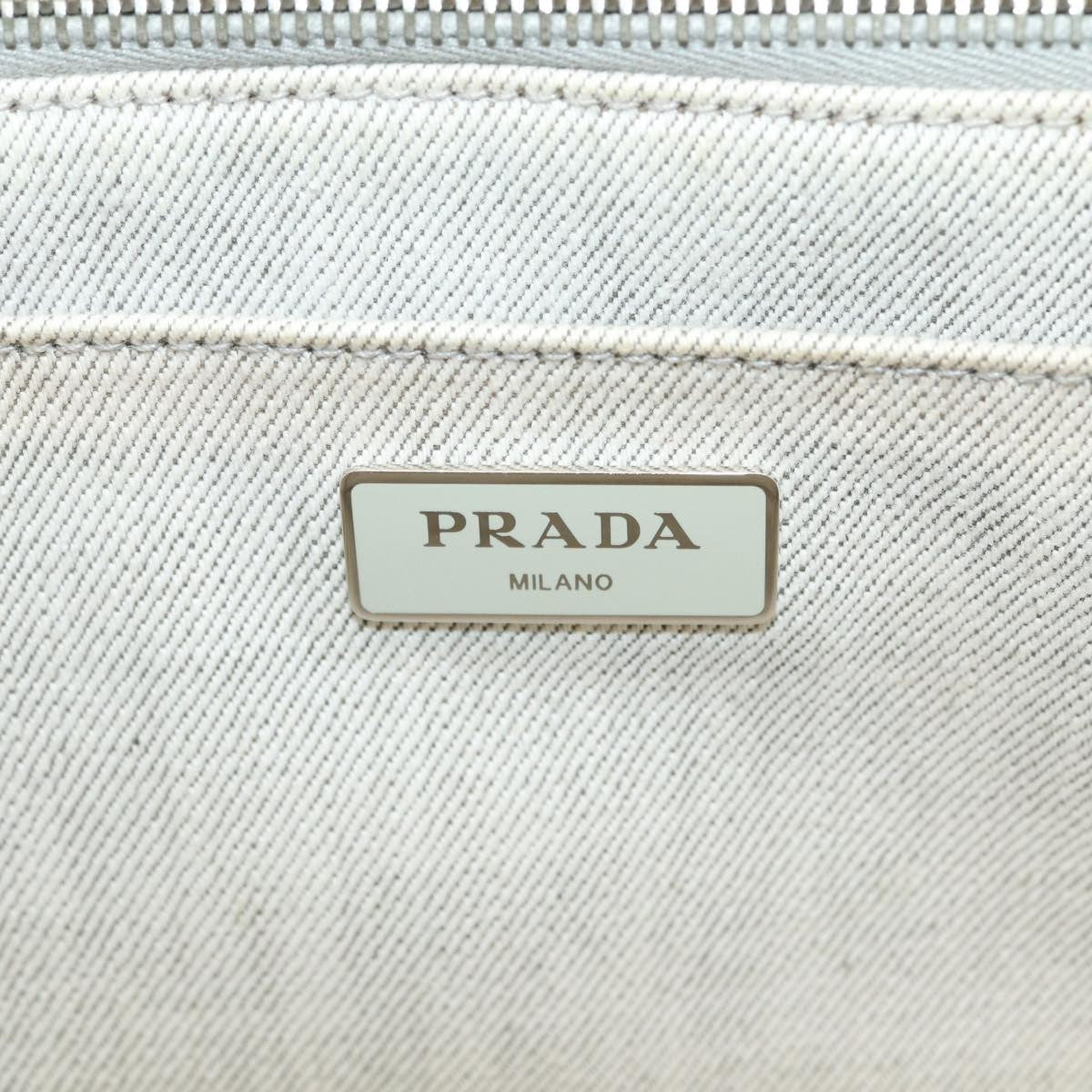 Prada Canapa Tote Rhinestone Embellished Canvas