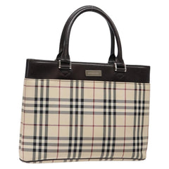 Burberry Nova Check Tote Canvas and Leather